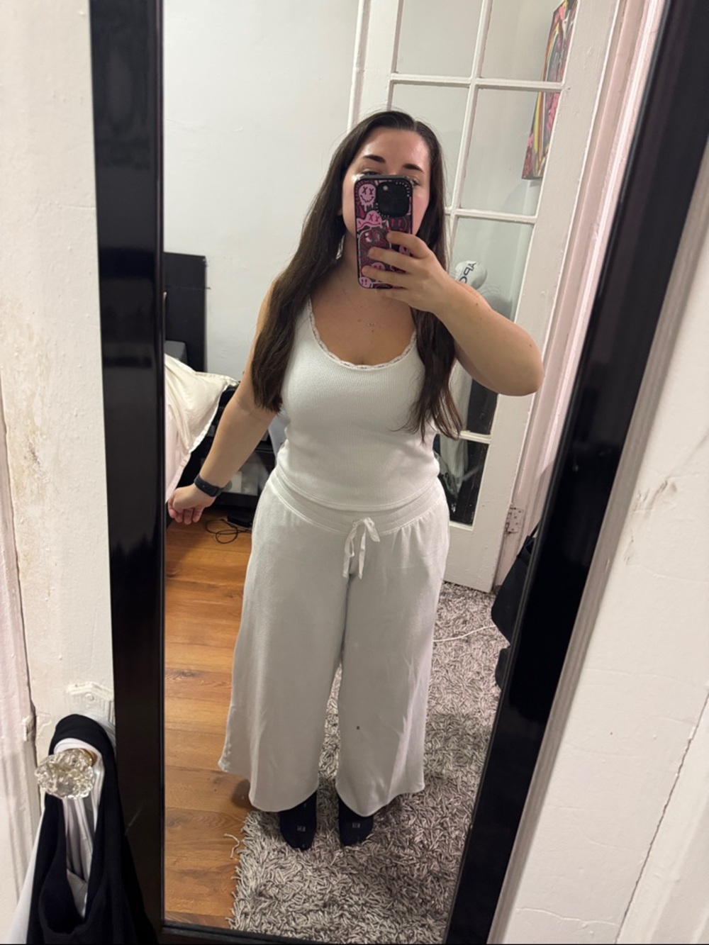 Gilly Hicks White Wide-Leg Drawstring Lounge Set